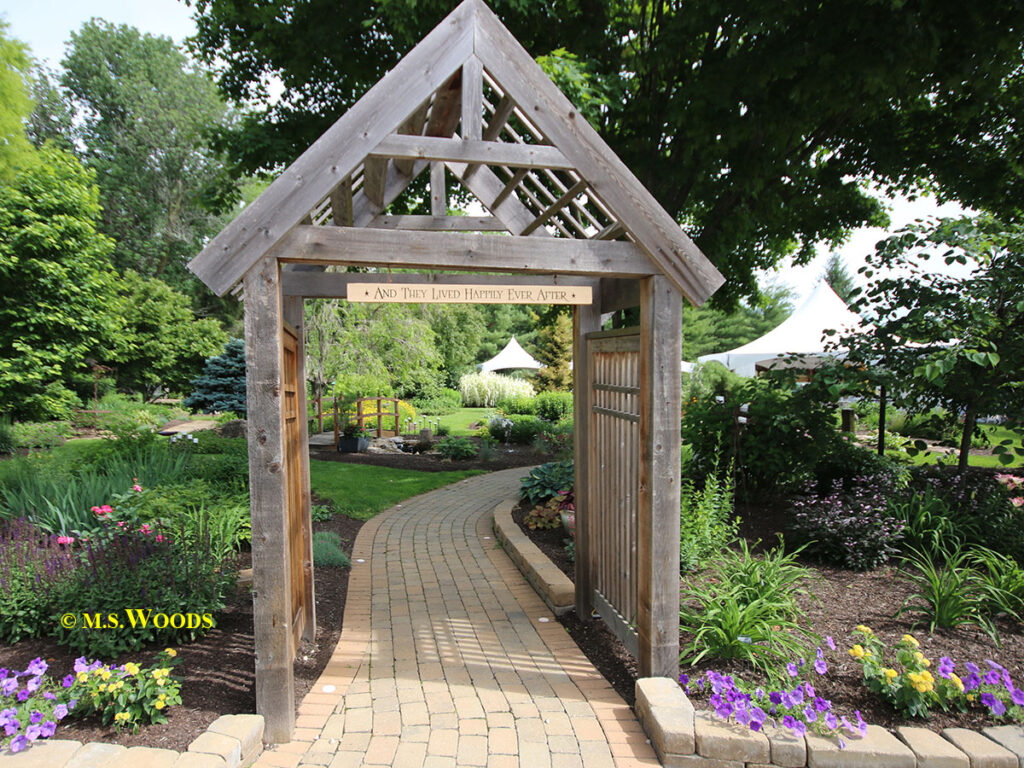 Avon Perennial Gardens gate and walkway in Avon, Indiana