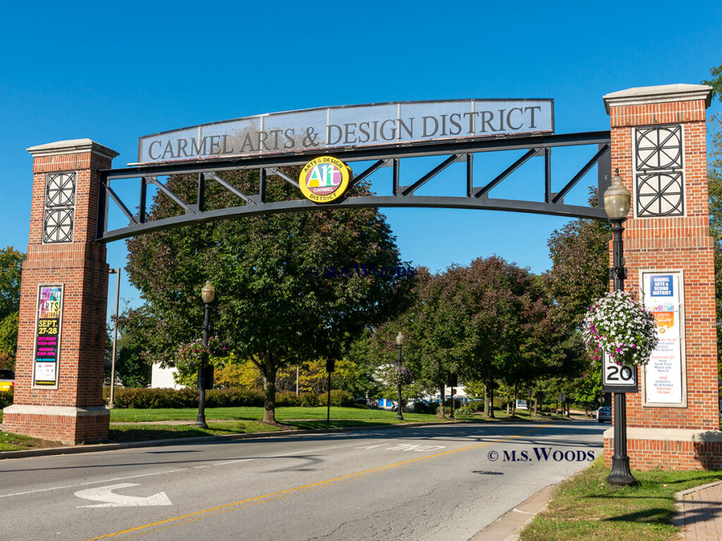 Entry to the Carmel Arts and Design District in Carmel, Indiana