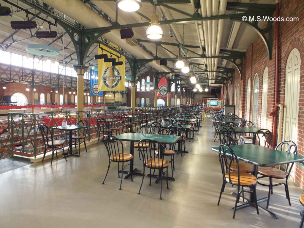 Indoor dining on the second floor of the City Market in Indianapolis, Indiana