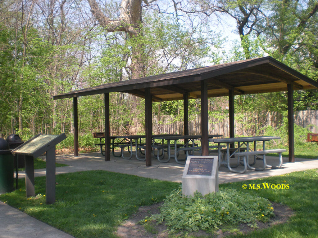 Picnic shelter at the Flowing Well Park in Carmel, Indiana
