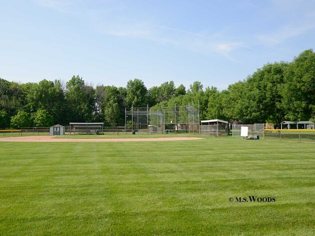 Baseball field at Harrison Thompson Park in Fishers, Indiana