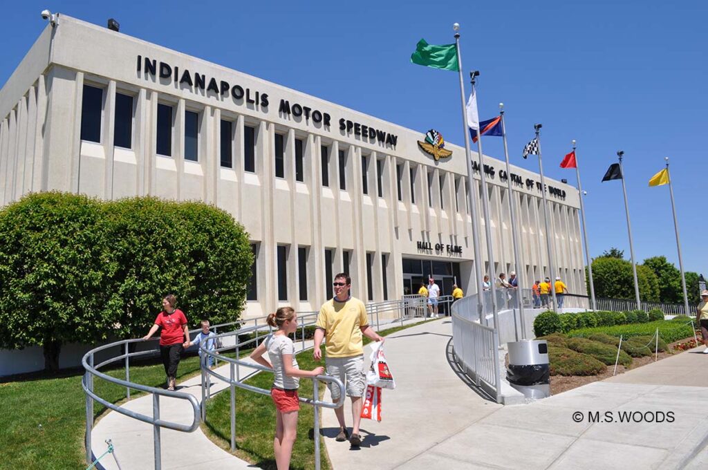 The entry at the Indianapolis Motor Speedway Hall of Fame Museum in Indianapolis, Indiana