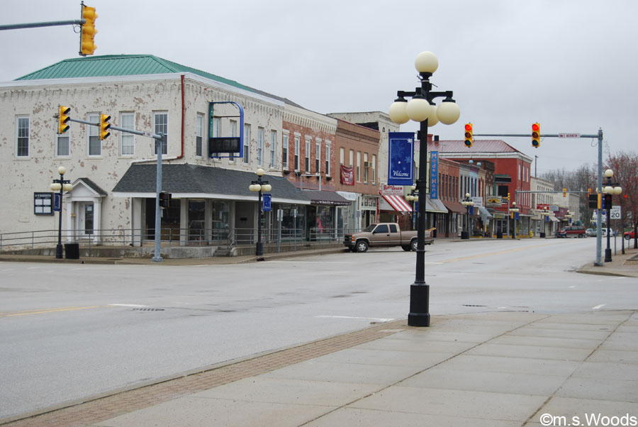 Street view of old town Martinsville, Indiana