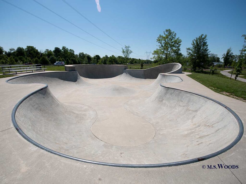 Skate Park at the Mulberry Fields Park in Zionville, Indiana