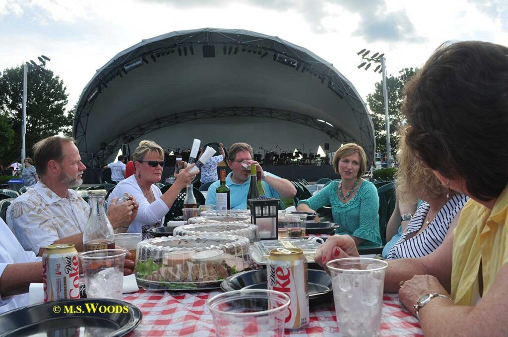 Picnic happening at Symphonie on the Prairie at Conner Prairie in Fishers, Indiana