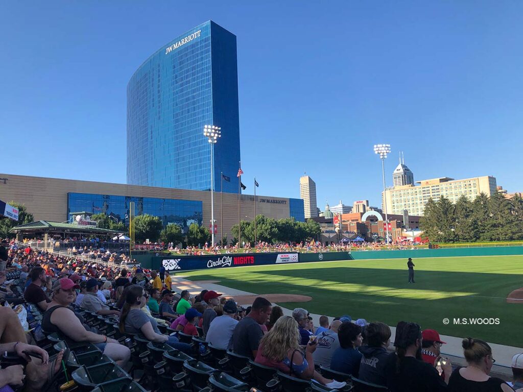 Victory Field: Homes of the Indianapolis Indians with JW Marriott in the background Indianapolis, Indiana