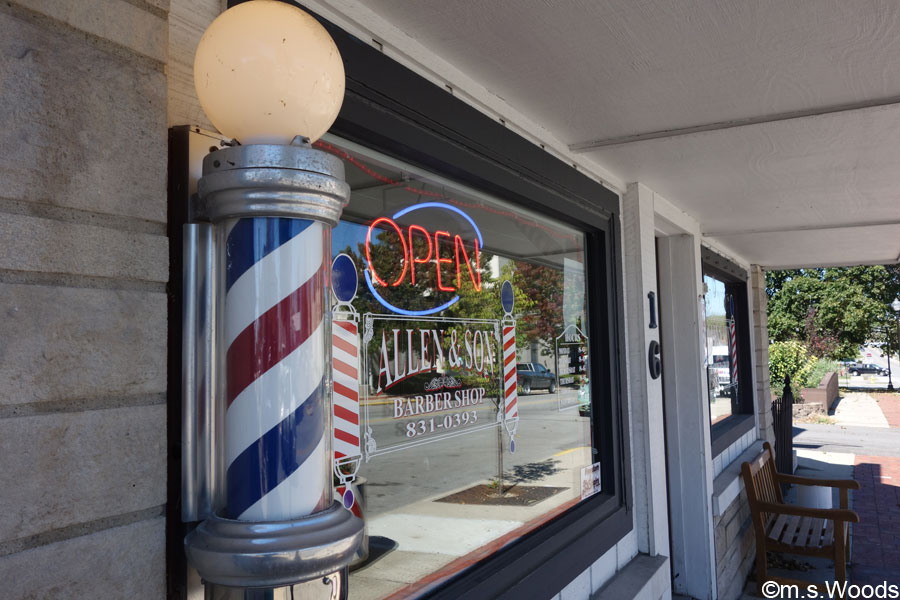 The Allen and Son Barber Shop in Mooresville, Indiana