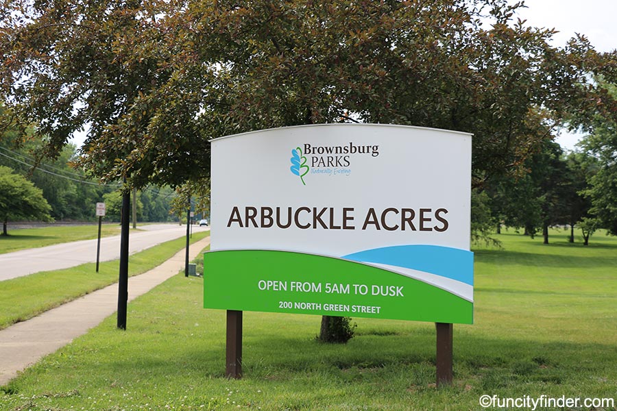 Arbuckle Acres Park sign Brownsburg, Indiana