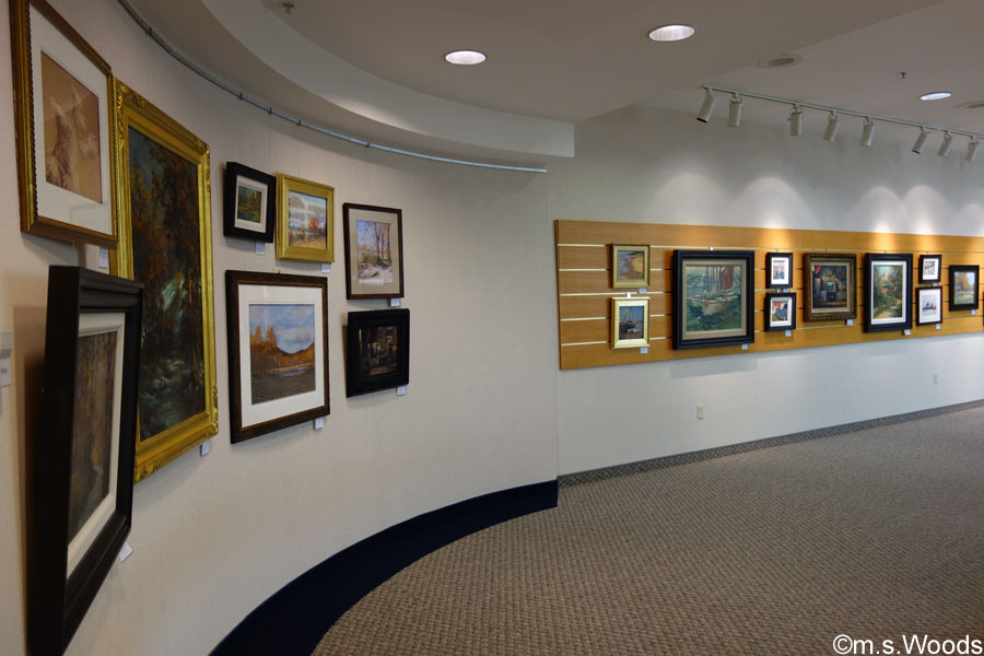 Art on walls at the Plainfield Guilford Township Public Library in Plainfield, Indiana