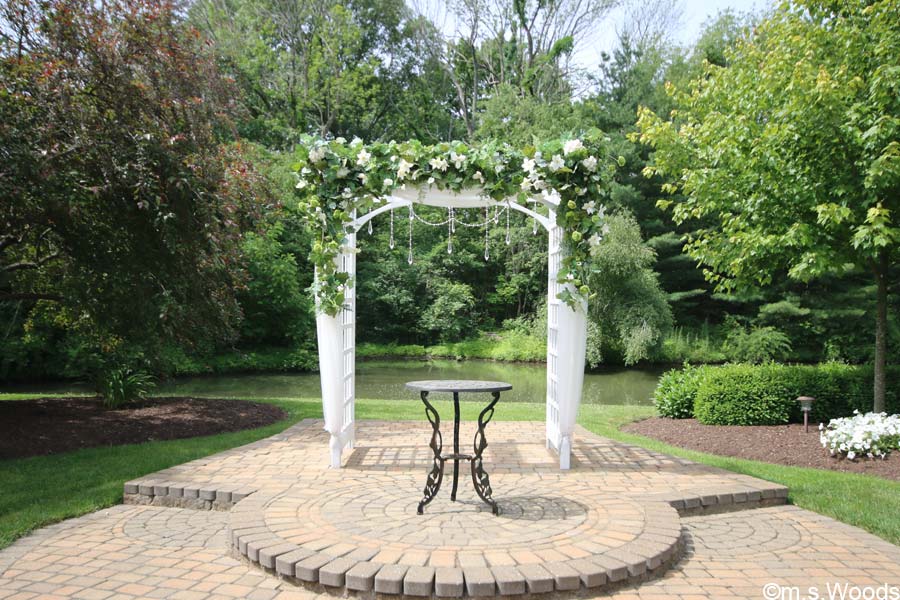 Wedding area at the Avon Perennial Gardens