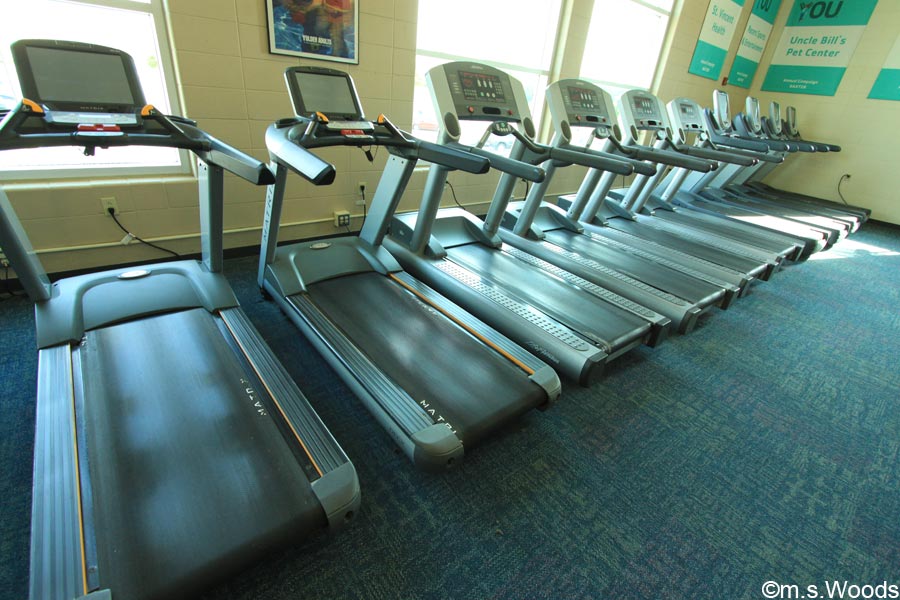 Treadmills at the Baxter YMCA in Greenwood, Indiana