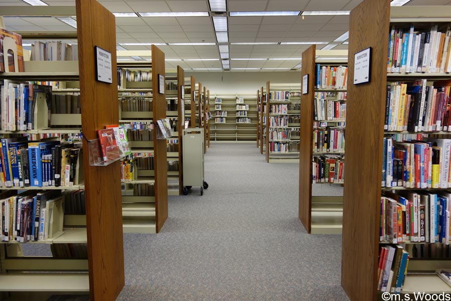 Bookshelves at the Brownsburg Public Library in Brownsburg, Indiana