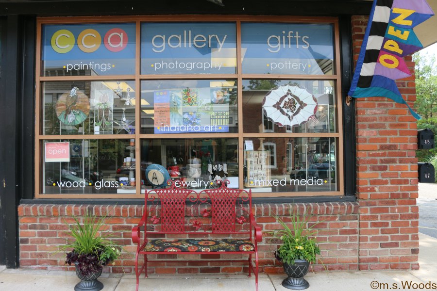 Window view of the CCA Gallery in Zionsville, Indiana