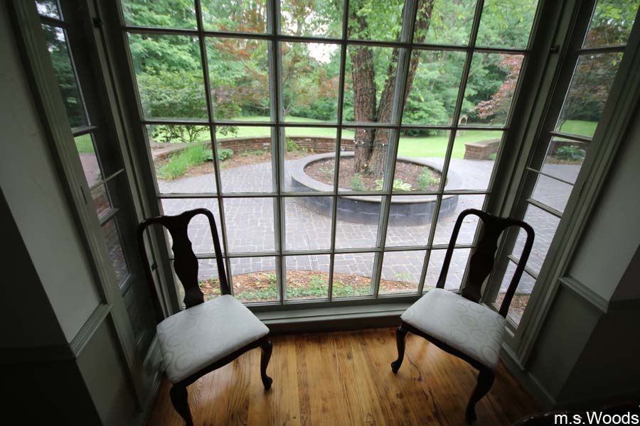Chairs in a bay window at the Blanton House in Danville, Indiana