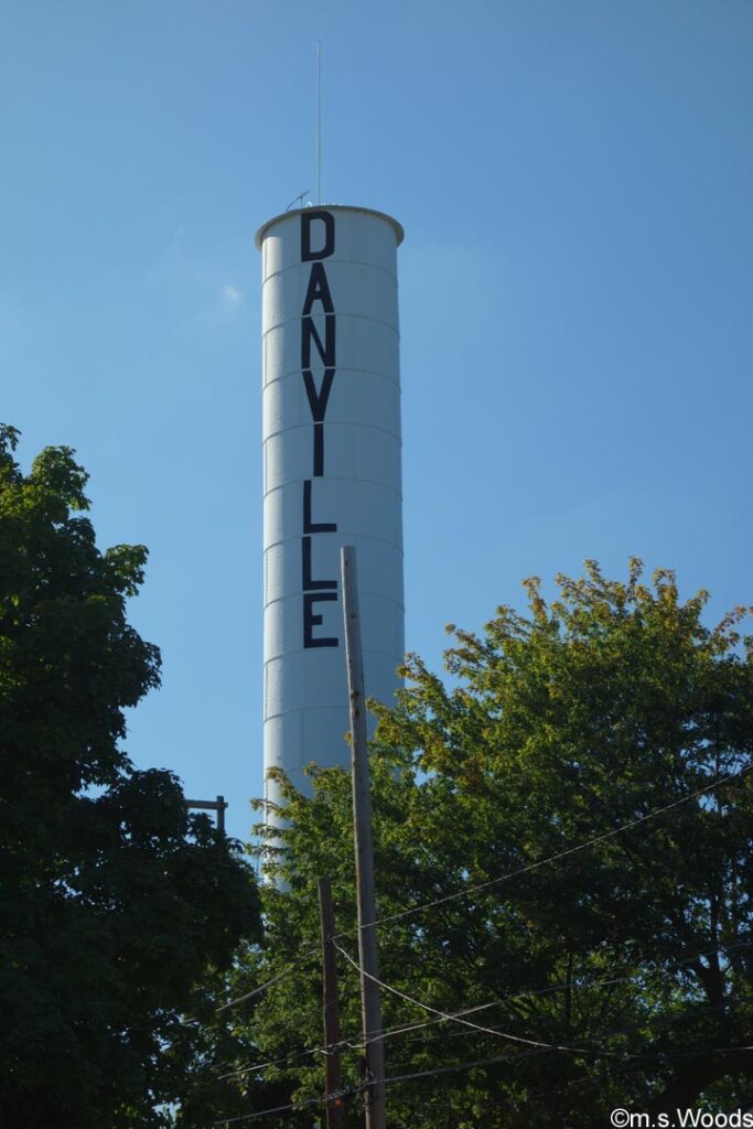 The water tower in Danville, Indiana