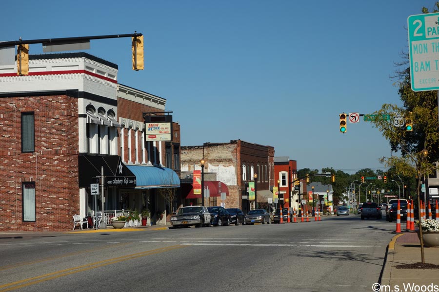 Street scene of downtown Danville, Indiana