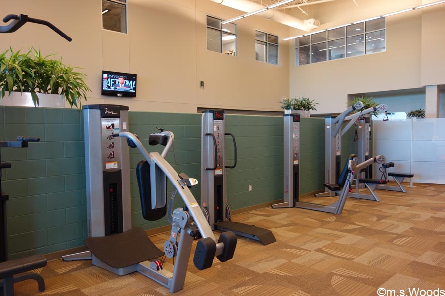 Exercise machines at the Hendricks County YMCA in Avon, Indiana