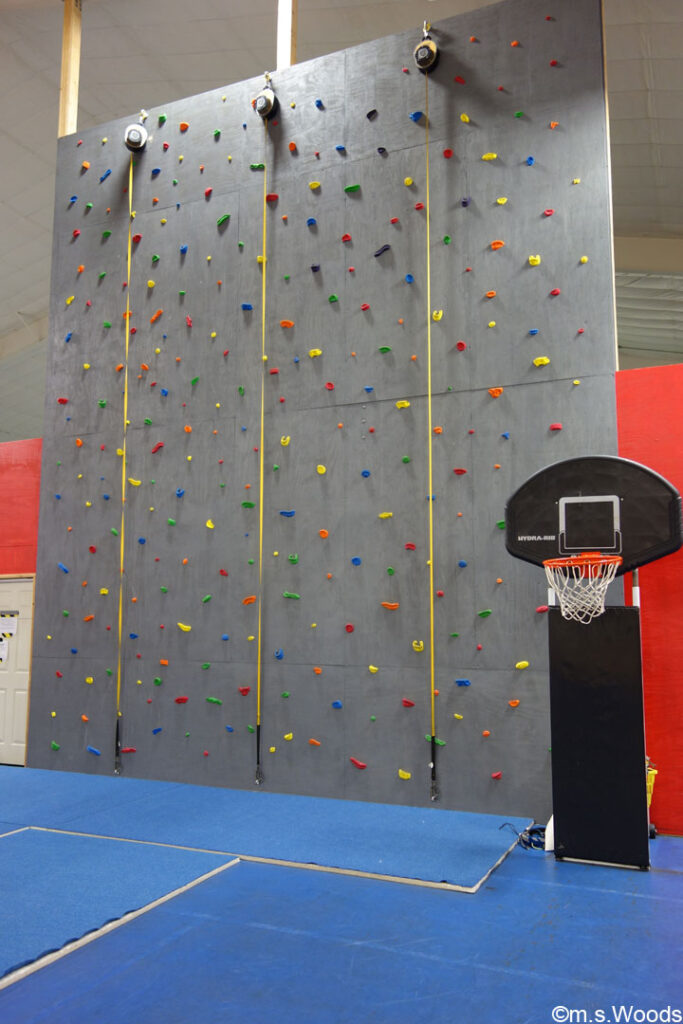 Climbing wall at Family Fun and Fitness in Greenfield, Indiana