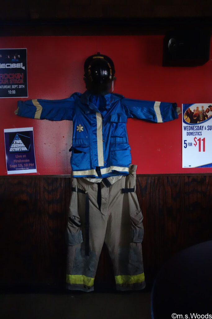 Fireman's suit at the Fire House in Plainfield, Indiana