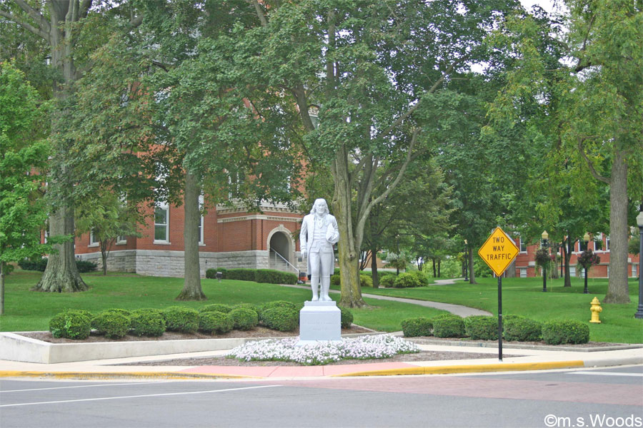 Statue at Franklin College in Franklin, Indiana