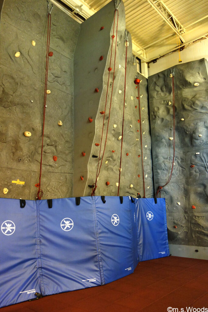 Rock climbing wall at the Hendricks County YMCA in Avon, Indiana