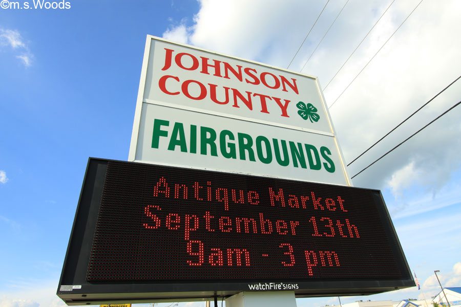 Announcement sign at the Johnson County Fairgrounds in Franklin, Indiana