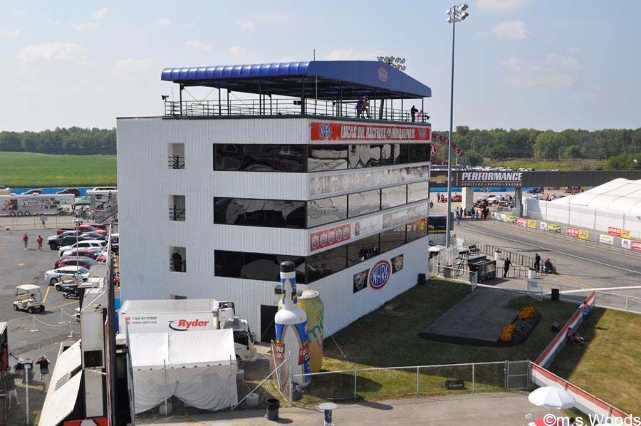 The observation towner at Lucas Oil Raceway in Brownsburg, Indiana