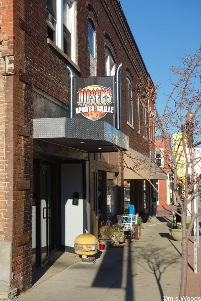 Street view of Diesels Sports Grille in downtown Danville, Indiana