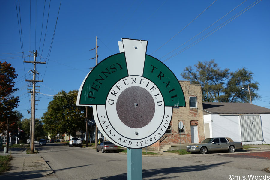 Pennsy Trail Signpost in Greenfield, Indiana