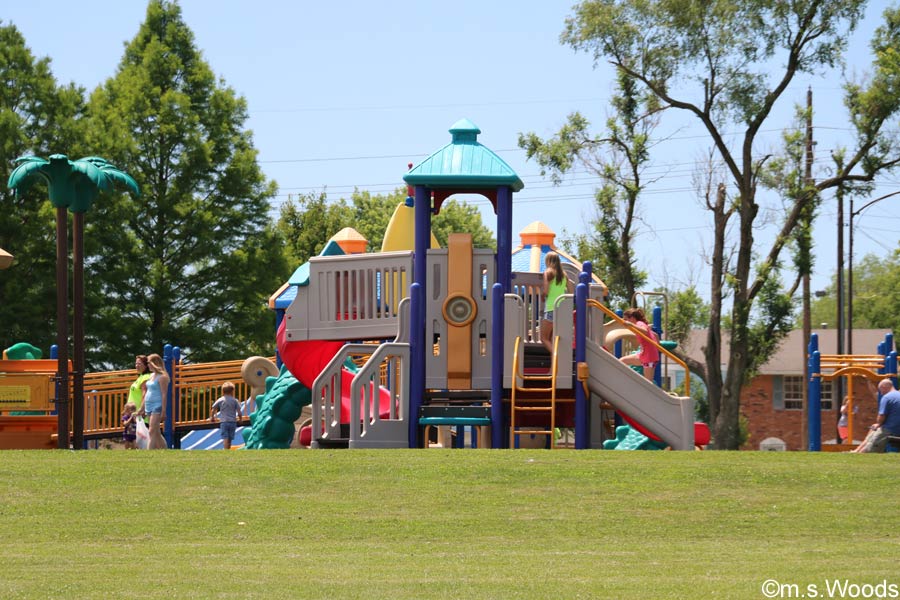 Play area at Pioneer Park in Mooresville, Indiana