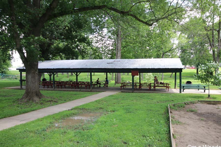 Picnic shelter at Riley Park in Greenfield, Indiana