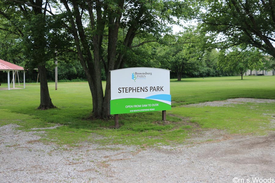 Stephens Park sign in Brownsburg, Indiana