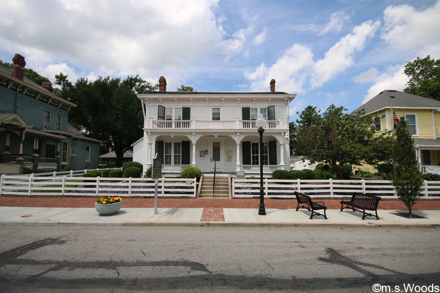 Street view of the James Witcomb Riley House in Greenfield, Indiana
