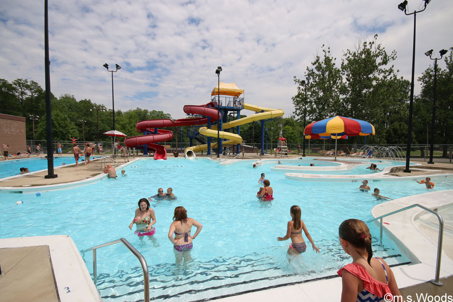People in the swimming pool at the Gil Family Aquatic Center in Danville, Indiana