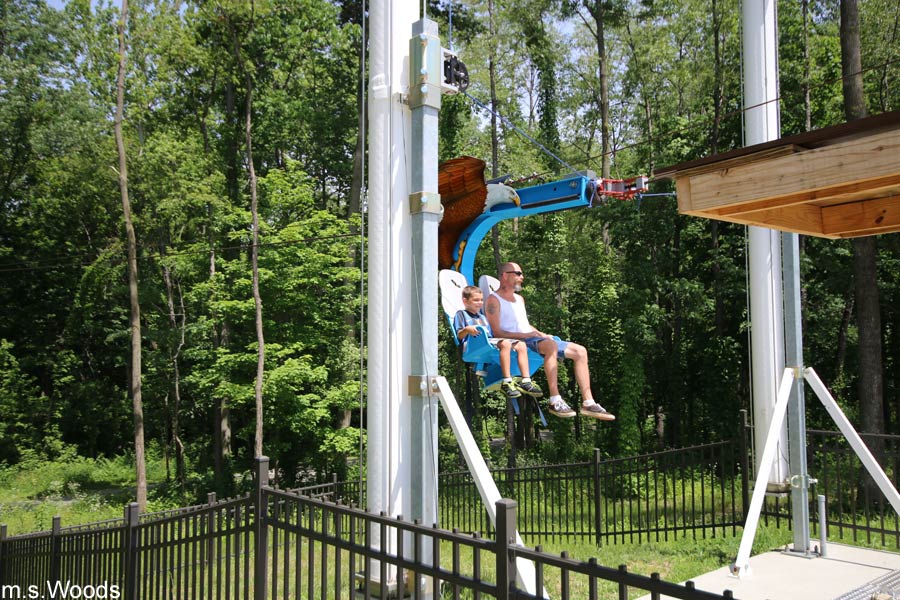 Taking off on the Soaring Eagle Zip Line in Mooresville, Indiana
